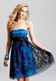 Image result for blue and black dress