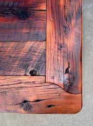 I Love The Corner Detail On This Rustic Tabletop Made From Barn Wood Planks We Have To Remove The Desk From The Fami Wood Diy Barn Wood Projects Wood Projects