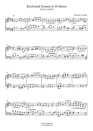 K.1 in d minor 17:156. Piano Sheet Music Keyboard Sonata In B Minor K 87 Scarlatti Domenico