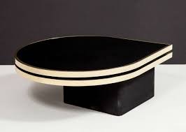 76 x h 38 cm (dia. Black Glass And Brass Teardrop Swivel Cocktail Table By Dia Signed At 1stdibs