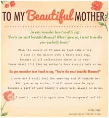 To My Beautiful Mother Happy Mothers Day Poem Mom Poems Mom Quotes