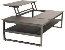 Delicate metal construction in black, and wooden dark brown tops. Bonn Pop Up Tray Coffee Table