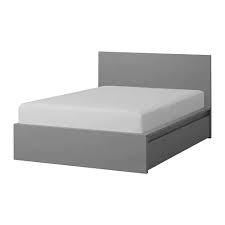 How to build a queen bed frame with a lot of storage. Malm High Bed Frame 2 Storage Boxes Gray Stained Luroy Queen Ikea High Bed Frame Bed Frame High Beds