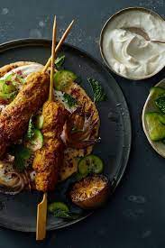 Spiced Turkey Skewers With Cumin Lime Yogurt Recipe Recipe Turkey Spices Recipes Indian Food Recipes