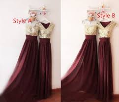 Maroon Chiffon And Gold Sequins Mismatch Bridesmaid Dresses Long Maroon Bridesmaid Dresses Prom Dresses Maroon Bridesmaid Dresses Prom Dresses Vintage Modest Evening Dress