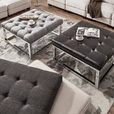 Shop our black leather coffee table selection from the world's finest dealers on 1stdibs. Inspire Q Solene Square Base Ottoman Coffee Table Chrome By Black Walmart Com Walmart Com