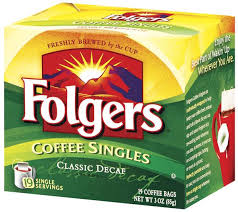 100% pure coffee (99.7% caffeine free). Folgers Classic Decaf Coffee Singles 19ct