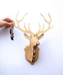 Deer Head Stag Wall Trophy Key Hanger Porte Cle Meuble Rangement Porte Clef