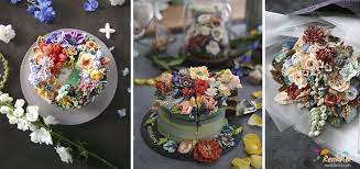 yenilebilir cicek tasarimli pastalar edible flowers pastry cake