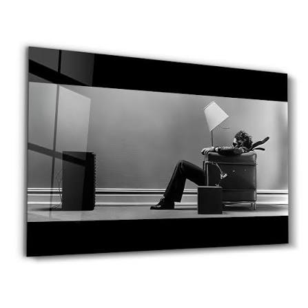 Blown Away Guy Glass Wall Art | ArtDesigna