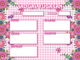 Selalu menyeeseikan tugas guru e. Jadual Waktu Kelas Carta Organisasi Tugasan Pink Koleksi Grafik Untuk Guru
