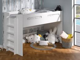 Lit Mi Hauteur Plume Blanc 90x190 Cm Lit Sureleve Pour Enfant Lit Mi Hauteur Lit Enfant Rangement Enfant