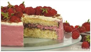 Himbeer Erdbeer Torte Mit Frischkase Evasbackparty Erdbeer Torte Torten Himbeeren