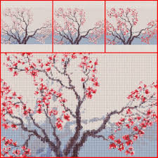It's beautifully enhanced with golden beads and thread, as well as a few delicate sequins and special stitches. My Digital Cross Stitch Of A Cherry Blossom Tree Steemit