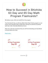 How To Succeed In Shichida 63 Day And 65 Day Math Program Flashcards Flashcards Right Brain Maths Day
