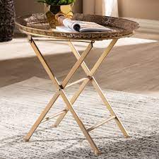 Shop for lucite folding tray table online at target. Moroccan Inspired Matte Antique Gold Foldable Accent Tray Table Overstock 25658621