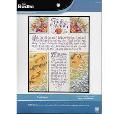 bucilla counted cross stitch picture kits footprints