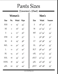 Is There A Size Chart For Mens Clothing To Womens Clothing