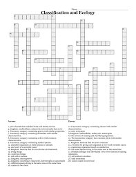 6 to 30 characters long; Classification And Ecology Crossword