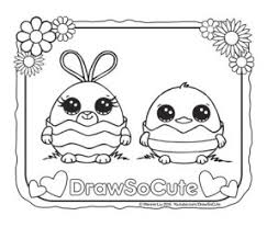 How to draw bunny and duck egg. Bunny And Duck Egg Coloring Page Draw So Cute