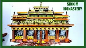 Sikkim Monastery Easy Drawing Art Integrated Project Youtube Every sikkim festival is a kaleidoscope of colours that is a celebrated with family, friends and community. sikkim monastery easy drawing art integrated project