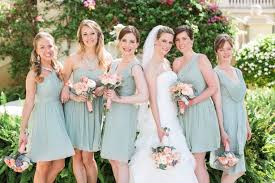 A Romantic Mint And Peach Wedding Every Last Detail Peach Bridesmaid Dresses Sage Bridesmaid Dresses Peach Wedding