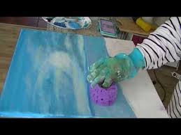 Malowanie chmur morskich, z pomostem der schnelle monet, so entsteht ein seerosenteich gemalt mit dem oktopus (pinsel). Acrylic Painting Tutorial Timelapse Malen Mit Schwamm Youtube Painting Acrylgemalde Malen