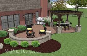 495 Sq Ft Concrete Paver Patio Design With Pergola Large Backyard Landscaping Outdoor Patio Designs Patio Pavers Design
