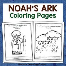 Colouring sheet of noah's ark in a flood. Noah S Ark Color Pages Worksheets Teaching Resources Tpt