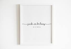 Digital File Couple Names And Date Personalized Custom Etsy Wall Printables Printable Wall Art Cute Wall Decor