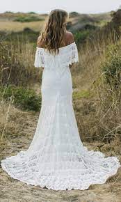 Camille Crochet Lace Off The Shoulder Wedding Dress Wedding Dresses Lace Bohemian Wedding Gown Aline Wedding Dress