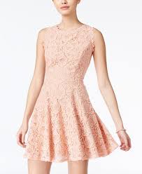 City Studios Juniors Lace Fit Flare Dress Juniors Dresses Macy S Flare Dress City Studio Dress Pink Dresses Online