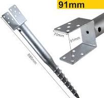 Heavy Duty Galvanised Ground Screw | Ground Anchor | Post Spike Support |  Foundation Screw