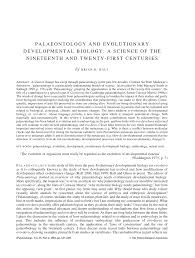 PDF) Palaeontology and evolutionary developmental biology: A science of the  nineteenth and twenty-first centuries
