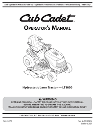 We did not find results for: Cub Cadet Lt1050 Operator S Manual Pdf Download Manualslib