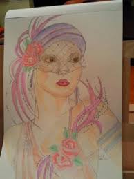 Love This Drawing It Seems Like You Can Just Touch The Feathers And Veil Art German Art Drawings