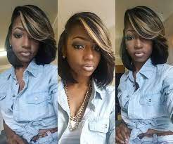 Feathered Long Bob With Blond Highlights Short Hair Styles Bob Hairstyles Hair Styles