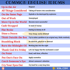 1500 English Idioms From A Z With Useful Examples 7esl English Idioms Idioms Idioms And Phrases