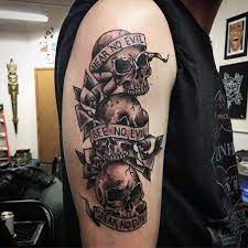 These buddhist tattoos on angelina and brad were inked to symbolically bind them as husband and wife. Top 97 Best Hear No Evil See No Evil Speak No Evil Tattoo Ideas