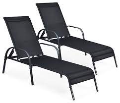 Shop now for our low price guarantee and expert service. Costway Set Of 2 Patio Lounge Chairs Sling Chaise Lounges Recliner Adjustable Transitional Outdoor Chaise Lounges By Goplus Corp Houzz