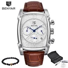 Benyar Sports Military Men Watches 2019 Top Luxury Brand Man Chronograph Quartz Watch Leather Army Male Clock Relogio Masculino Mens Watches Leather Stylish Watches Men Military Watches