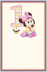 First, i decided i would make the invites small and cut an 8.5″ x 11″ piece of pink card stock paper into 4 equal size pieces. Minnie Mouse First Birthday Invitation Card Minnie Mouse Invitations First Birthday Invitation Cards Minnie Mouse Birthday Invitations