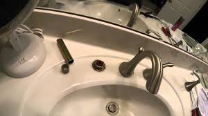 Hot water side of most faucets give most problems try heating with hairdryer pryor to trying to remove,contact moen tell them of your situation they will more than likely send you a new cartridge free of charge if. Moen Eva Bathroom Dual Handle Faucet Fixed Youtube