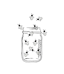 Mason Jar Image Outline Fireflies Lightning Bugs Digital Clipart Png Jpg Limited Commercial Instant D Firefly Tattoo Firefly Painting Bug Tattoo