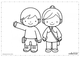 Niño Y Niña Para Colorear