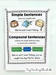 Check out the types of sentences anchor chart and download the free worksheet and interactive notebook foldable! Simple And Compound Sentences Tiny Teaching Shack