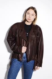 80 S Brown Women S Soft Leather Jacket Biker Ladies Etsy Leather Jacket Vintage Clothing Online Outerwear Jackets