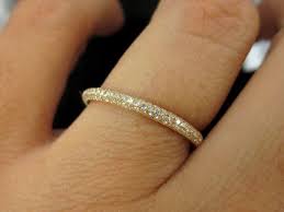 0 60cts 3 Row Micro Pave Diamond Eternity Band In 18k Yellow Gold Diamond Wedding Bands Eternity Band Diamond Pave Wedding Bands