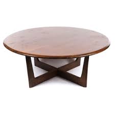 Gold mid century modern round coffee table w faux marble top and x base. Lot Art Mid Century Modern Style Round Coffee Table