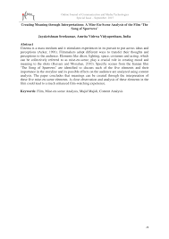 Many students decide to download such samples in order to get an overall idea of how the assignment should look like and what key points should be added. Pdf Creating Meaning Through Interpretations A Mise En Scene Analysis Of The Film The Song Of Sparrows
